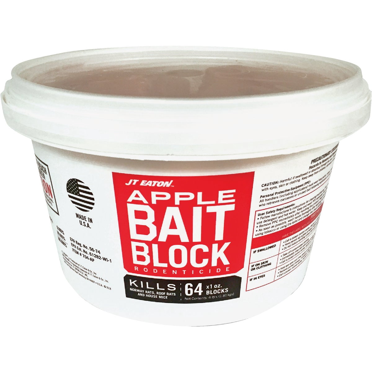 JT Eaton Bait Block Apple Flavor Rodenticide, 4 lbs