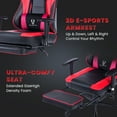 thumbnail image 6 of JONPONY Big and Tall Gaming Chair with Footrest 400lbs Massage Gamer Chair with Memory Foam Adjustable Tilt Back Angle & Armrest, High Back Leather Computer Office Chair，Red, 6 of 8
