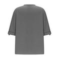 thumbnail image 3 of Olyvenn 3/4 Sleeve Cotton Linen Shirts for Womens Vintage V Neck Casual Loose Fit 2025 Summer Tunic Tops Blouse Gray S, 3 of 6