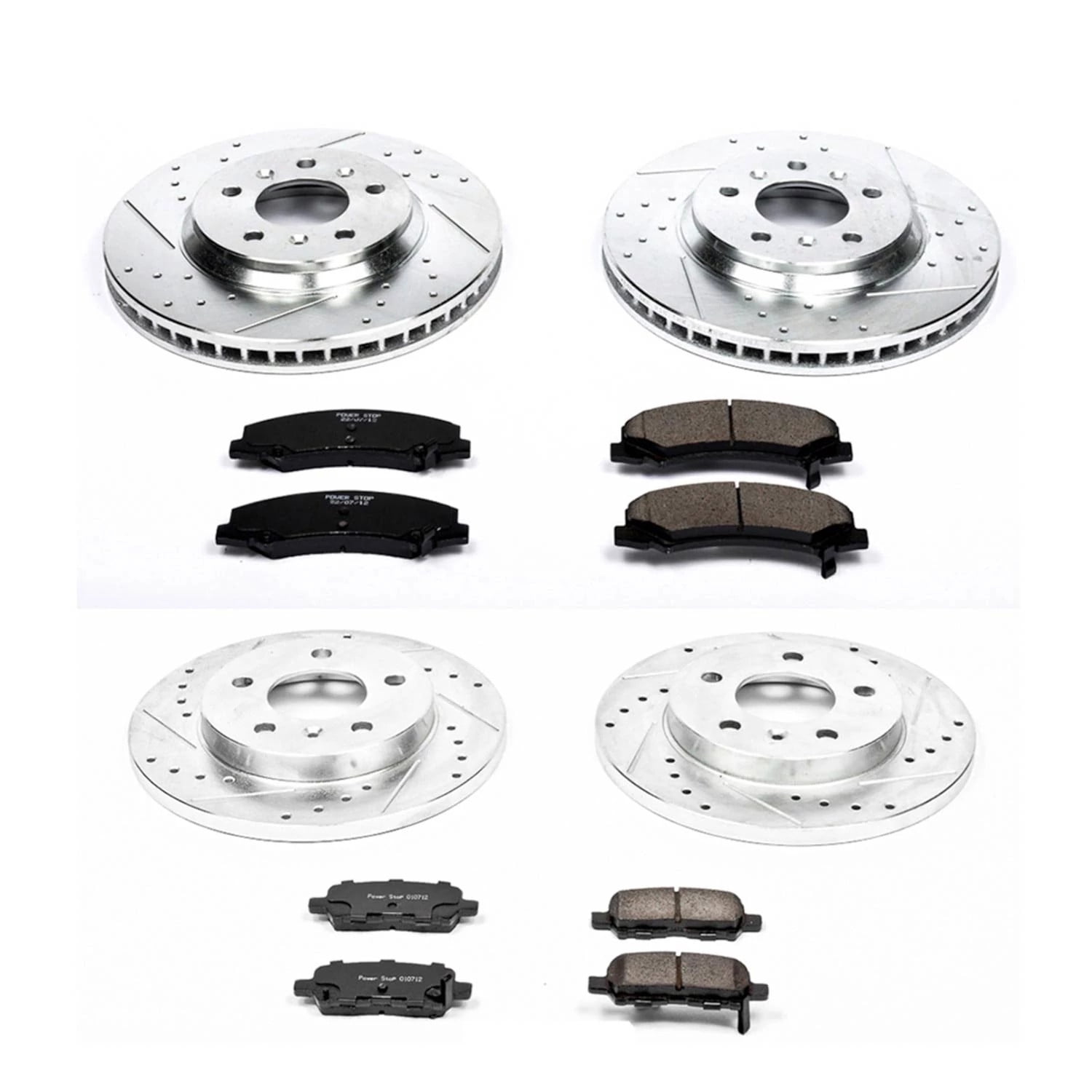 PowerStop Front and Rear Z23 Evolution Sport Carbon-Fiber Ceramic Brake Pad and Drilled & Slotted Rotor Kit Fits: CHEVROLET Select Models K5504
