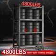 thumbnail image 5 of 4800LBS Heavy Duty Shelving Garage Storage Shelves 78" H Metal Shelving Units Adjustable Shelves Rack for Garage,Basement,Warehouse (Black, 23.6" D x 59.1" W x78.7 H), 5 of 10