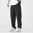 thumbnail image 2 of Vedolay Mens Pants Solid Color Straight Leg Trousers Loose Casual Sports Pants Black,L, 2 of 5
