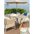 thumbnail image 4 of Outdoor Tablecloth with Umbrella Hole and Zipper, Beige Easter Bunny Rectangle Table Cloth 60x120 Inch Waterproof Tablecloth, Spring Easter Eggs Floral Wooden Picnic Table Cover for Patio Camping, 4 of 7