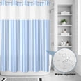 thumbnail image 2 of No Hook Shower Curtain, Blue White Stripe Shower Curtains for Bathroom with See Through Top Window, Modern Minimalist Geometric Striped Waterproof & Washable Bath Curtain Extra Long 72"x84", 2 of 9