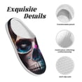 thumbnail image 5 of Goofa Modern Abstract Colorful Skull B Print Womens Mens Cotton Lightweight House Slippers , Washable Home Slippers,Indoor Comfy Bedroom Cozy Slippers-35/36, 5 of 7