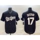 thumbnail image 1 of Nueva Camiseta De Béisbol Cardigan Dodgers Baseball #17 Dhtan Summer Sportswear Fan Edition Black-Xxl(52), 1 of 2