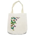thumbnail image 1 of Butterfly Tote Bag, Different Size Butterflies on Plain Background Wild Nature Graphic Bohemian Print, Cloth Linen Reusable Bag for Shopping Books Beach and More, 16.5" X 14", Cream, by Ambesonne, 1 of 2
