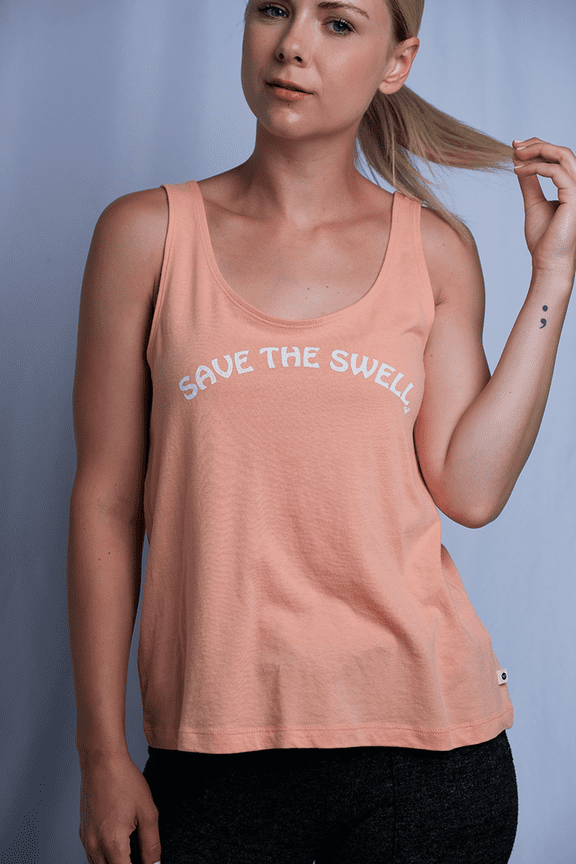 Women's Peach Save The Swell Sleeveless Tank Top (S05)