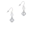 thumbnail image 2 of Delight Jewelry Silvertone Large Greek Letter - Phi - Silvertone Leaf French Earrings, 2 of 5