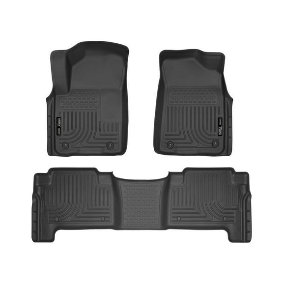 Husky Liners 98611 Weatherbeater Floor Mats Fit 2011-2013 INFINITI QX56, 2014-2018 QX80; 2017-2018 Nissan Armada; 2010-2015 Nissan Patrol - Front/2nd Seat - Black