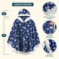 thumbnail image 4 of PAVILIA Hooded Blanket Poncho, Fleece Wearable Shawl Wrap, Snowflake Blue, 4 of 10