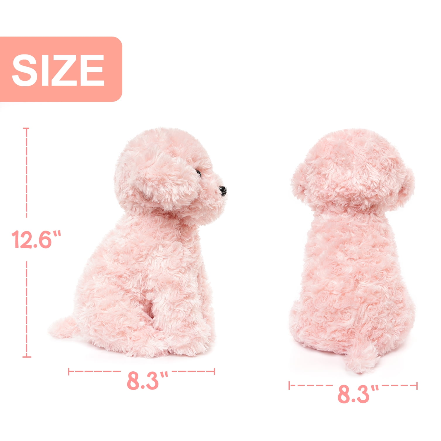 Weigedu Pink Puppy Dog Stuffed Animal Plush Toy, 12.6 Inches