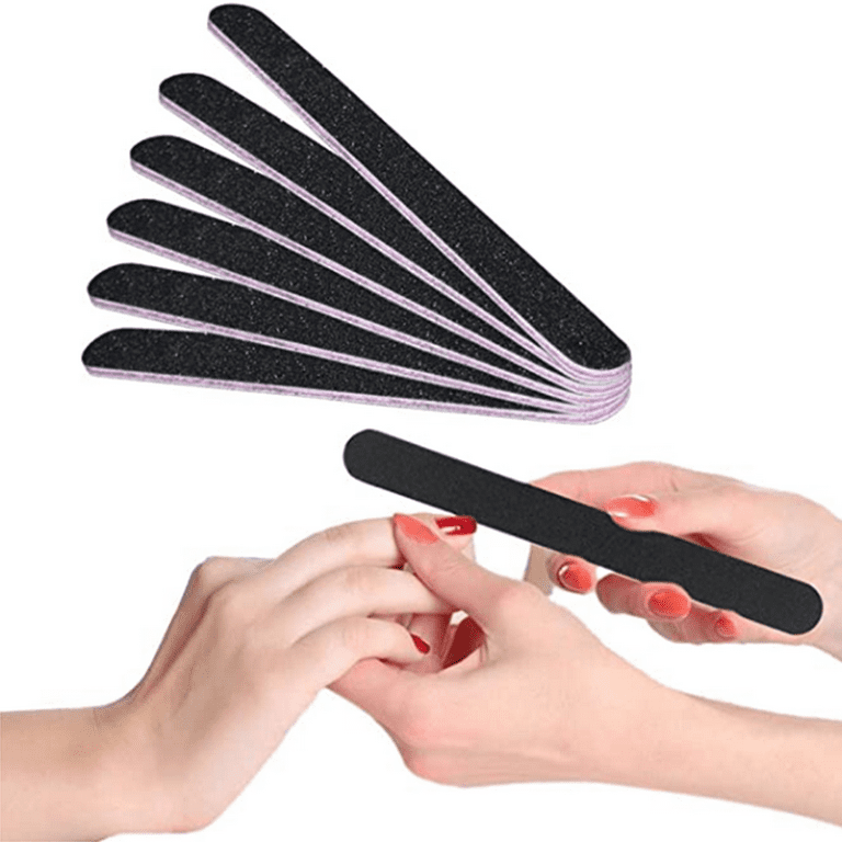 6 Packs Nail File Emery Board Nail Care Double Sided 100 180 Grit Gel Acrylic Dip Black Nail Buffering Files Professional Manicure Pedicure Tools Nail Files Set for Home and Salon Use Walmart