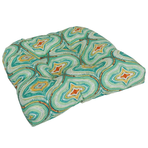 Blazing Needles 19-inch U-Shaped Spun Polyester Outdoor Tufted Dining Chair Cushion  93184-1CH-OD-194