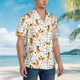thumbnail image 5 of Xecao Cute Dog print Hawaiian shirt - a stylish short-sleeve button-down for men, perfect for casual beach and tropical outings., 5 of 9