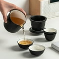 thumbnail image 3 of FOMIYES 1Set Elegant Black Ceramic Tea Pot and Cup Set for Home Office and Travel, 3 of 7