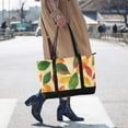 thumbnail image 4 of FORMRS Canvas Laptop Tote Bag for Women with 15.6" Computer Compartments Shoulder Handbag, Green Retro Autumn Leaves, 4 of 7
