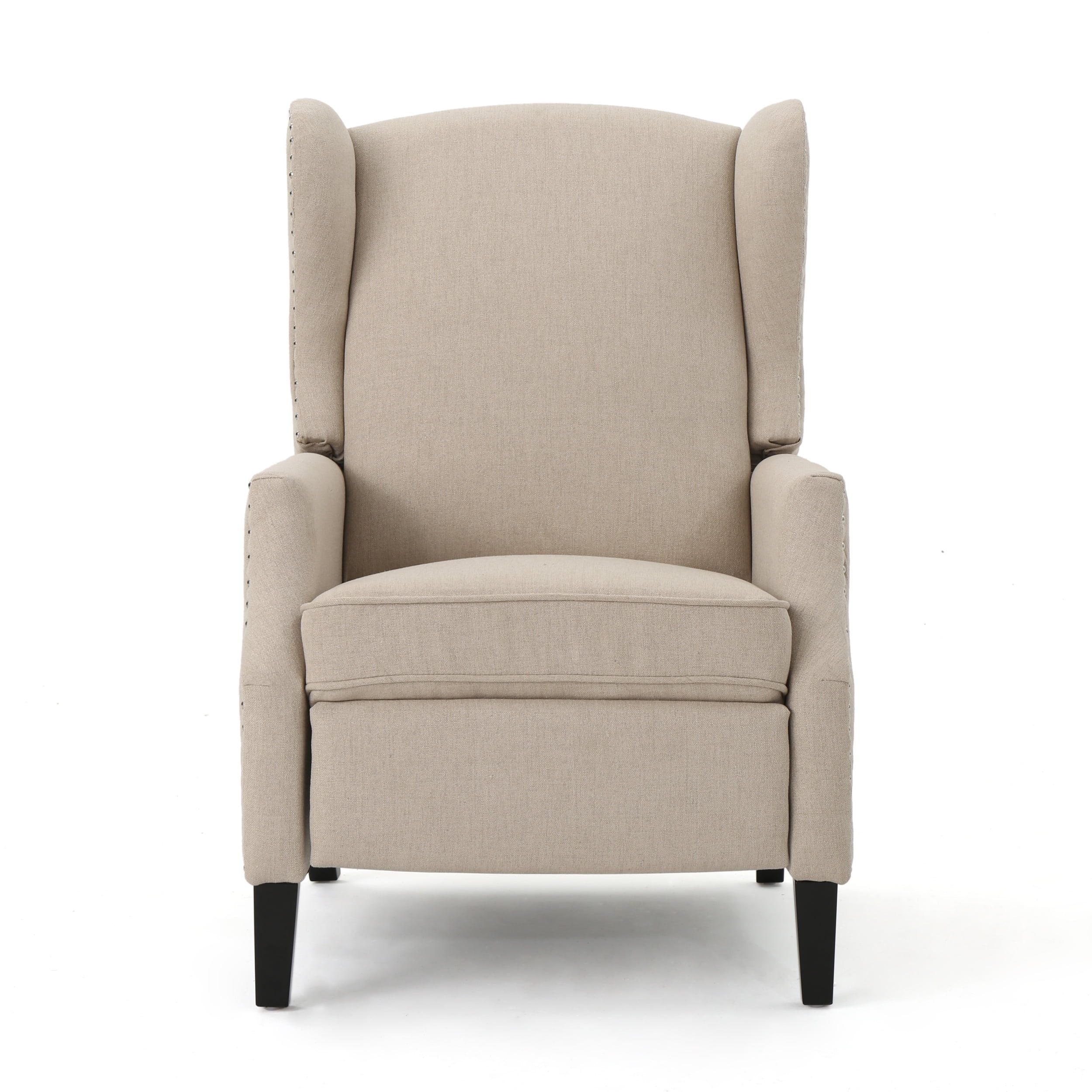 Euroco Traditional Wingback Recliner Chair with Studded Trim,100% Polyester Upholstery