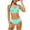 Mint Green, variant on Purcolt Girls Two Piece Bathing Suit Trendy Cross Front V Neck High Waisted Bikini Sets Adjustable Straps Swimsuit Swimwear for Girl 5-16Y