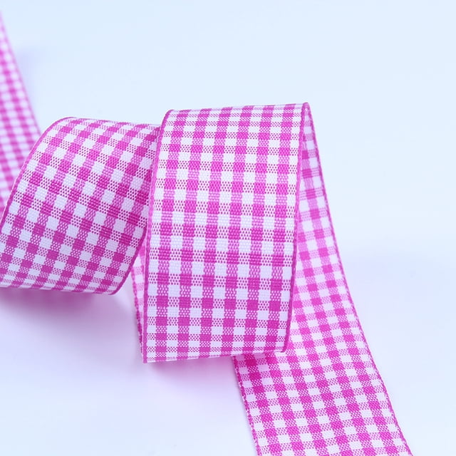 6mm Wide Lattice Plaid Ribbons Bow Ribbon Gift Wrapping Polyester Ribbon Handmade DIY Accessories,50 Yards Color 3