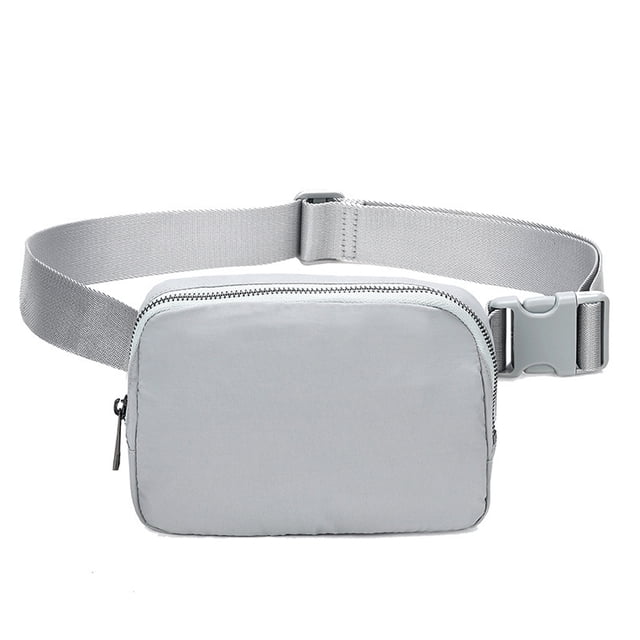 Bolso de pecho impermeable para deportes al aire libre, para correr, para teléfono móvil, bandolera para hombre y mujer, color gris