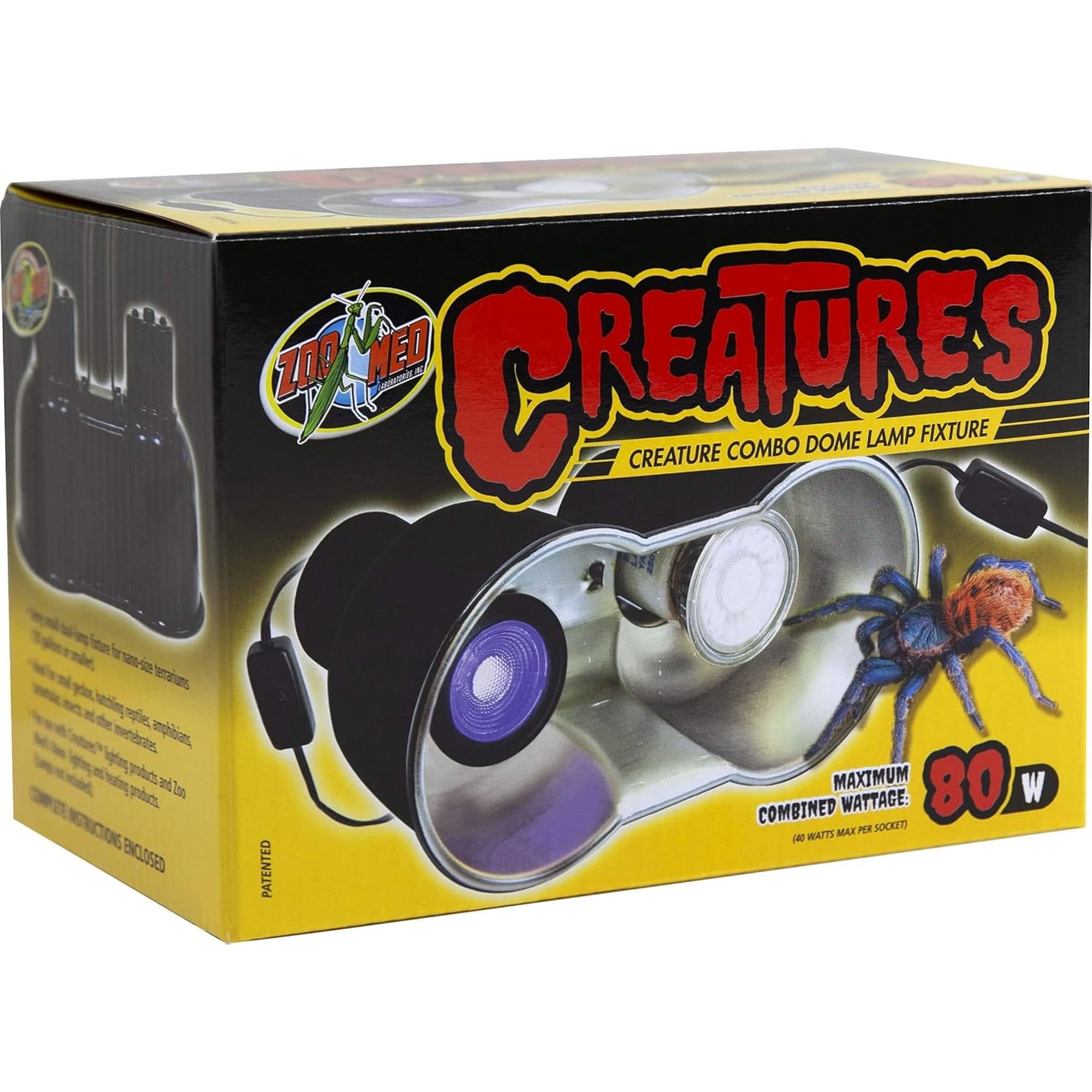 Zoo Med Creatures Combo Dome Lamp Fixture 3.5in Domes Combined 80-Watts