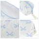 thumbnail image 3 of Bolsas de maquillaje de 1 Pc con patrón de lazo para viajar en blanco y azul de poliéster, 3 of 6
