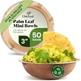 thumbnail image 1 of Chic Leaf Palm Leaf Bowls - Mini Disposable Bamboo Bowls for Parties, Event Appetizers - Biodegradable & Compostable Party Supplies (3'' Round - 50 Pack) - Bamboo Bowl, 1 of 8