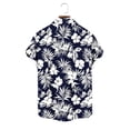 thumbnail image 7 of Men's Hawaiian Wrinkle Short Sleeve Button Down Tropical Floral Beach Vacation Shirt Black XL, 7 of 7
