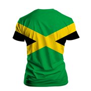 Rebaike Mens Jamaican Flag Shirt All Over Print Jamaica T-Shirt