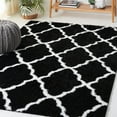 thumbnail image 2 of SAFAVIEH Tahoe Gerald Quatrefoil Shag Area Rug, 9' x 12', Black/White, 2 of 8