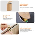 thumbnail image 4 of QinaQin Cesto esquinero para ropa con tapa, capacidad de 58 L, estructura plegable de bambú con bolsa lavable para recámara o baño, 4 of 8