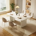 thumbnail image 4 of Tribesigns Modern Dining Table for 4-6 People, 62.99" Large Rectangle Kitchen Table with Arch Design Legs, Cream White Dinner Table Kitchen & Dining Room Furniture, 4 of 8