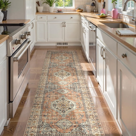 B BENRON Western Rugs for Living Room, Non Slip Rustic Rug for Bedroom Dining Table Kitchen, Washable Aesthetic Area Rugs for Home Decor, 5ft x 7ft,