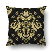 BPBOP Traditional Orient Ornament Classic Vintage Black And Golden Background Cushion Covers Pillowcases 16x16 inches