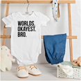 thumbnail image 3 of Worlds Okayest Bro Sibling Brother Bodysuit Jumper Boys Infant Baby Brisco Brands 18M, 3 of 6