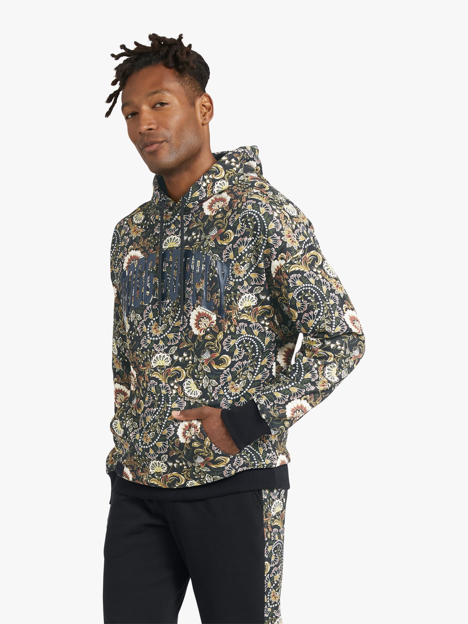 Dogg Supply by Snoop Dogg All-Gender Men's and Women's Floral Paisley Fleece Hoodie, Sizes XS - 3XL