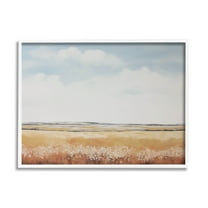 Stupell Industries Abstract Countryside View Landscape Painting White Framed Art Print Wall Art, 20 x 16