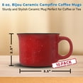 thumbnail image 5 of 10 Bijou Ceramic Campfire Coffee Mugs Set, 8 oz. - Ceramic, Speckled, Sturdy, C-handle - Red, 5 of 5