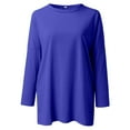 thumbnail image 5 of SNKSDGM Casual Easter Shirts for Women Plus Size Tops for Women 5X-6X Womens Crew Neck Long Sleeve Top T Shirt Long Top Solid Color T Shirt with Pockets Womens Tops Dressy Blouses Short Sleeve, 5 of 5