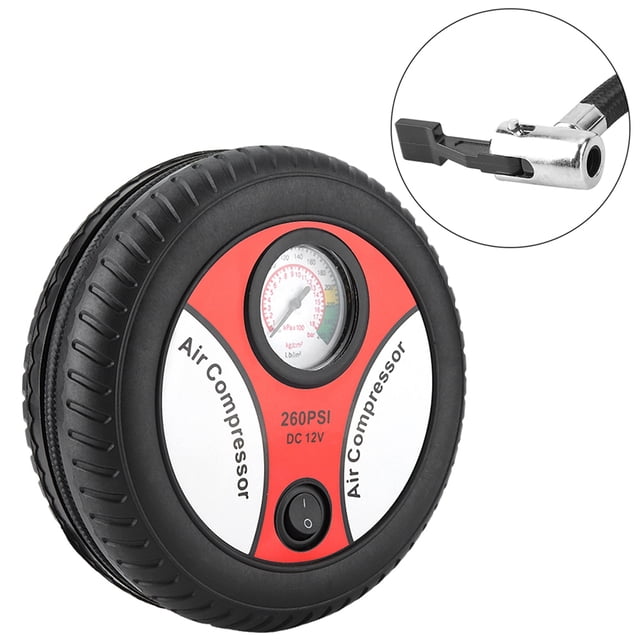 Tyre Inflator Pump, Fast Inflating Air Compressor Pump Intuitive Display Portable 2.4m/7.9ft Cord Compact for Auto Motorcycles Bikes