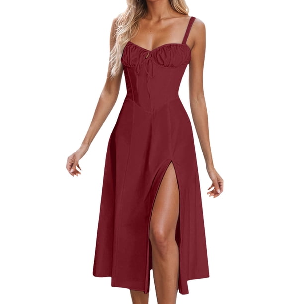 Vestido informal para mujer: cuello en V, espalda escotada y detalle de lazo. Versátil para primavera, verano y otoño. Combina con leggings. Cómodo para llevar a diario.