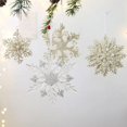 thumbnail image 4 of Christmas Decorative Transparent Sparkling Pink Acrylic Snowflake Pendant Gold Snowflake Pieces Christmas Tree Window Display, 4 of 4