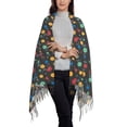 thumbnail image 2 of Sikiie Vintage Records Shawl Wraps Big Scarf Tassel Fall Winter Thick Scarf Warm Shawl Women Fall Gifts, 2 of 8