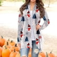 thumbnail image 4 of Moda mujer Navidad Animal Print Cardigan otoño abrigo blusa manga larga Fridja  BV0+4325, 4 of 9