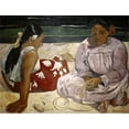 thumbnail image 2 of Gauguin, Paul 32x25 Gold Ornate Wood Framed with Double Matting Museum Art Print Titled - Tahitian Women - On The Beach, 2 of 4