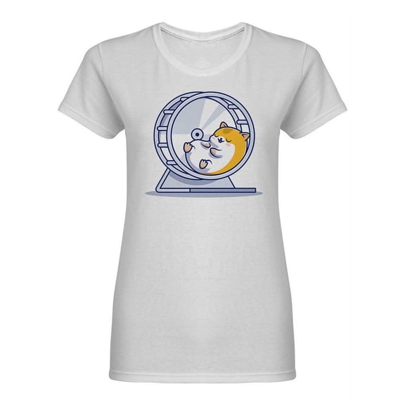 Hamster Sleeping On A Wheel Shaped T-Shirt Women -Image by Shutterstock, Female XX-Large