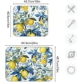 thumbnail image 3 of Sicilian Style Yellow Lemons Blue Flowers Dish Drying Mats 18" x 24" Reversible Dishes Pad Absorbent Large Kitchen Drying Mat Countertop Protector Mat, 3 of 6
