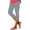 Grey, variant on Capri Leggings for Women Spring Summer Lightweight Elastic High Waist Slim Fit Hollow out Hem Workout Yoga Pants Capris
