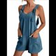 thumbnail image 2 of Cortos de Verano A para Mujer, Casuales Sin Mangas con Bolsillos Azul Mar XL, 2 of 9